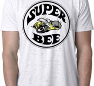 Mens Dodge Shirt Super Bee White Burnout Tee T-Shirt