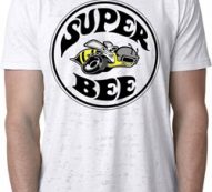 Mens Dodge Shirt Super Bee White Burnout Tee T-Shirt