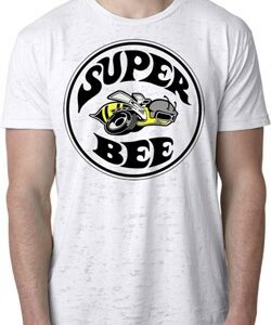 Mens Dodge Shirt Super Bee White Burnout Tee T-Shirt