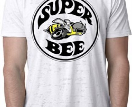 Mens Dodge Shirt Super Bee White Burnout Tee T-Shirt