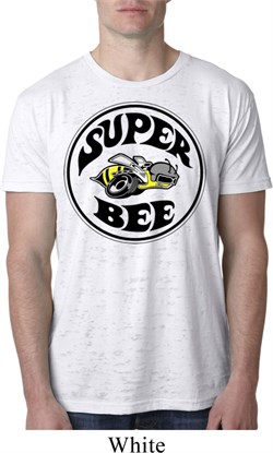 Mens Dodge Shirt Super Bee White Burnout Tee T-Shirt