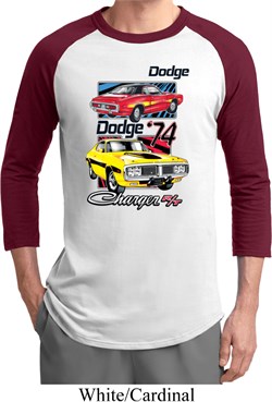 Mens Dodge Shirt Vintage Chargers Raglan Tee T-Shirt