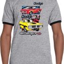 Mens Dodge Shirt Vintage Chargers Ringer Tee T-Shirt