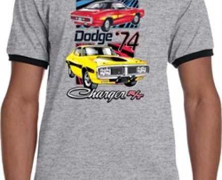 Mens Dodge Shirt Vintage Chargers Ringer Tee T-Shirt