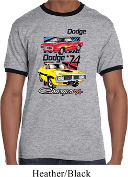 Mens Dodge Shirt Vintage Chargers Ringer Tee T-Shirt