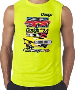 Mens Dodge Shirt Vintage Chargers Sleeveless Tee T-Shirt