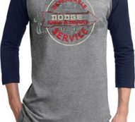 Mens Dodge Shirt Vintage Dodge Sign Raglan Tee T-Shirt