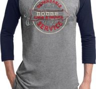 Mens Dodge Shirt Vintage Dodge Sign Raglan Tee T-Shirt