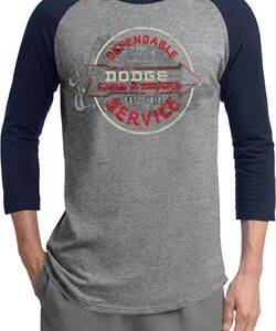 Mens Dodge Shirt Vintage Dodge Sign Raglan Tee T-Shirt