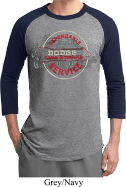 Mens Dodge Shirt Vintage Dodge Sign Raglan Tee T-Shirt