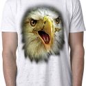 Mens Eagle Shirt Big Eagle Face Burnout T-Shirt