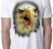 Mens Eagle Shirt Big Eagle Face Burnout T-Shirt