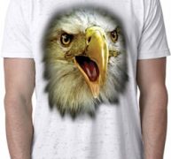 Mens Eagle Shirt Big Eagle Face Burnout T-Shirt