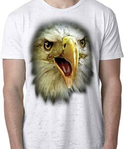 Mens Eagle Shirt Big Eagle Face Burnout T-Shirt