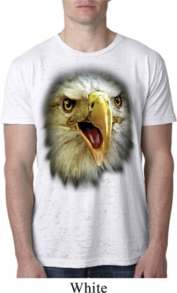 Mens Eagle Shirt Big Eagle Face Burnout T-Shirt