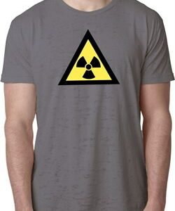 Mens Fallout Shirt Radioactive Triangle Burnout Tee T-Shirt