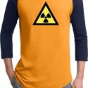 Mens Fallout Shirt Radioactive Triangle Raglan Tee T-Shirt