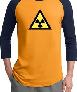 Mens Fallout Shirt Radioactive Triangle Raglan Tee T-Shirt