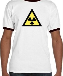 Mens Fallout Shirt Radioactive Triangle Ringer Tee T-Shirt