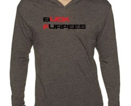 Mens Fitness Shirt Buck Furpees Lightweight Hoodie Tee