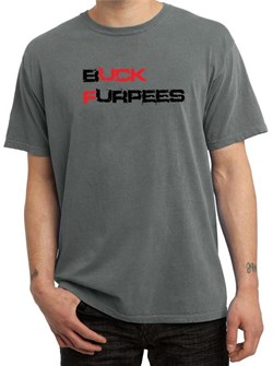 Mens Fitness Shirt Buck Furpees Pigment Dyed Tee T-Shirt