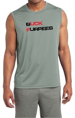 Mens Fitness Shirt Buck Furpees Sleeveless Moisture Wicking Tee