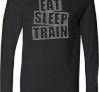 Mens Fitness Shirt Eat Sleep Train Lightweight Hoodie Tee