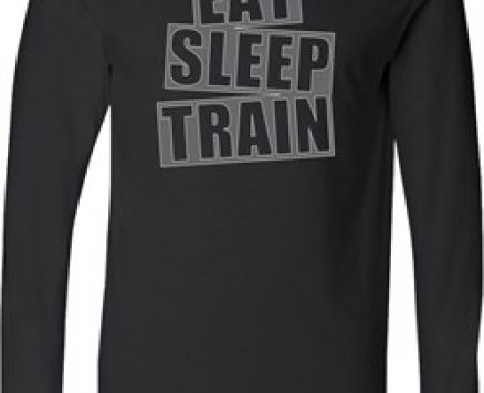 Mens Fitness Shirt Eat Sleep Train Lightweight Hoodie Tee