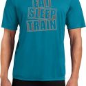 Mens Fitness Shirt Eat Sleep Train Moisture Wicking Tee