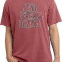 Mens Fitness Shirt Eat Sleep Train Pigment Dyed Tee T-Shirt