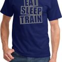 Mens Fitness Shirt Eat Sleep Train Tee T-Shirt