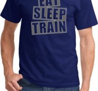 Mens Fitness Shirt Eat Sleep Train Tee T-Shirt