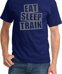 Mens Fitness Shirt Eat Sleep Train Tee T-Shirt