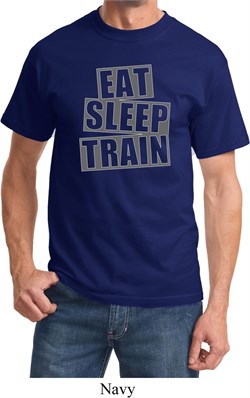 Mens Fitness Shirt Eat Sleep Train Tee T-Shirt