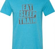 Mens Fitness Shirt Eat Sleep Train Tri Blend V-neck Tee