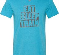 Mens Fitness Shirt Eat Sleep Train Tri Blend V-neck Tee