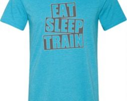 Mens Fitness Shirt Eat Sleep Train Tri Blend V-neck Tee