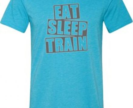 Mens Fitness Shirt Eat Sleep Train Tri Blend V-neck Tee