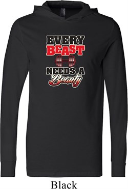 Mens Fitness Shirt Every Beast Needs A Beauty Lightweight Hoodie Tee