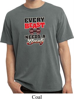 Mens Fitness Shirt Every Beast Needs A Beauty Pigment Dyed Tee T-Shirt