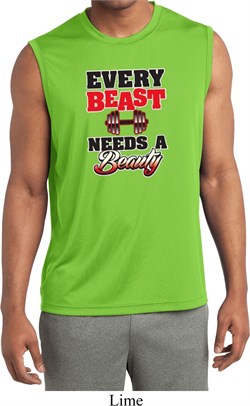 Mens Fitness Shirt Every Beast Sleeveless Moisture Wicking Tee T-Shirt