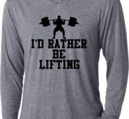 Mens Fitness Shirt I Rather Be Lifting Lightweight Hoodie Tee T-Shirt