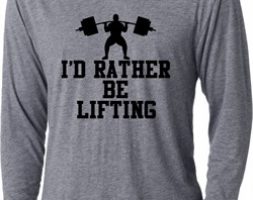 Mens Fitness Shirt I Rather Be Lifting Lightweight Hoodie Tee T-Shirt