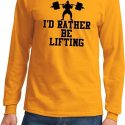 Mens Fitness Shirt I Rather Be Lifting Long Sleeve Tee T-Shirt