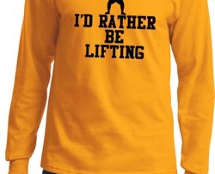 Mens Fitness Shirt I Rather Be Lifting Long Sleeve Tee T-Shirt