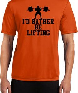 Mens Fitness Shirt I Rather Be Lifting Moisture Wicking Tee T-Shirt