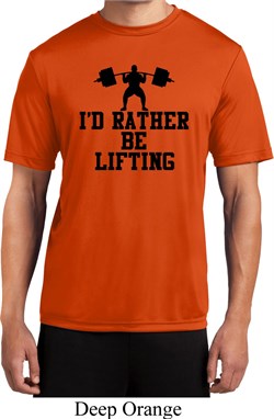 Mens Fitness Shirt I Rather Be Lifting Moisture Wicking Tee T-Shirt