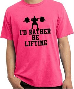 Mens Fitness Shirt I Rather Be Lifting Pigment Dyed Tee T-Shirt