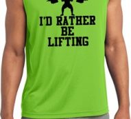 Mens Fitness Shirt I Rather Be Lifting Sleeveless Moisture Wicking Tee