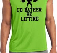 Mens Fitness Shirt I Rather Be Lifting Sleeveless Moisture Wicking Tee